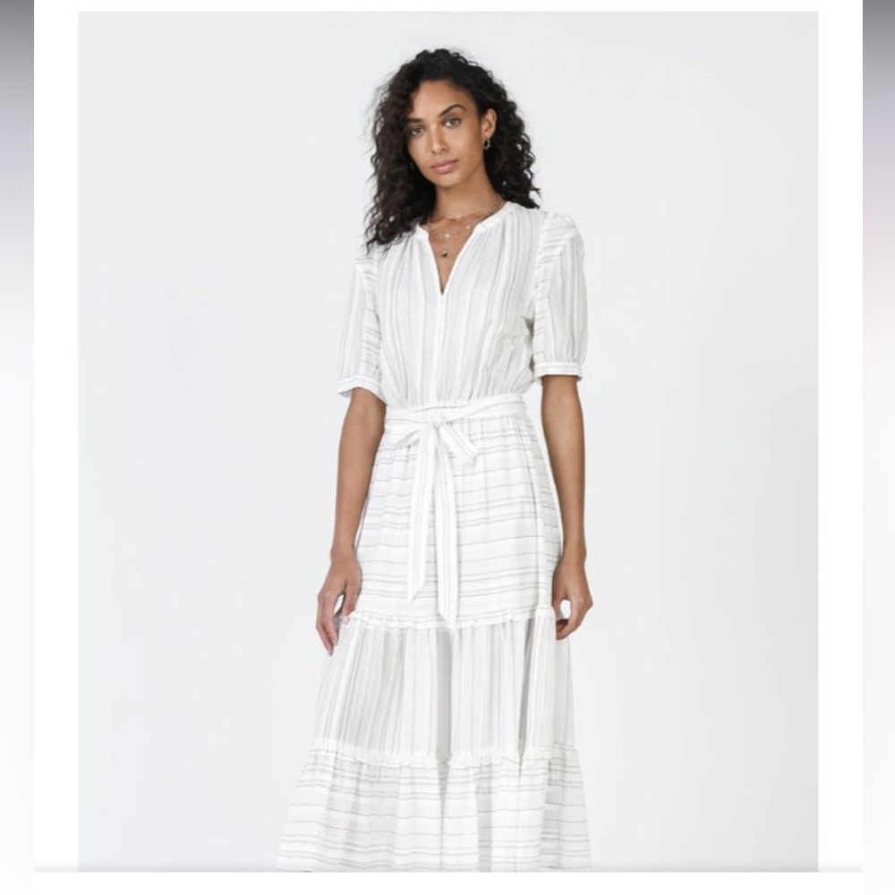 Anthropologie Current Air Puff Sleeved Midi Dress